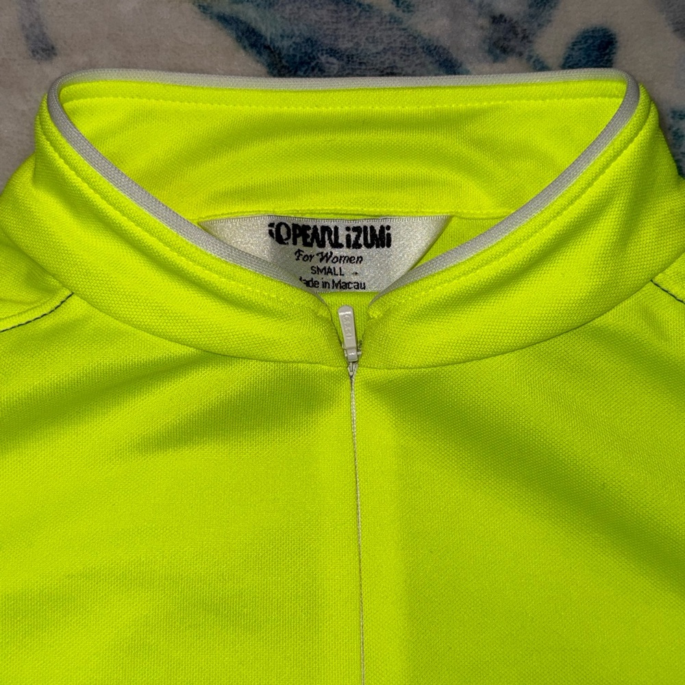 Pearl Izumi Women’s High-Vis Lime Short Sleeve Bike Racing Top S Zipper Front - Picture 12 of 13
